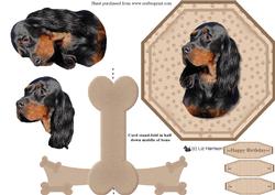 Gordon Setter Plate Shaped Card & Stand