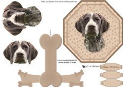 German Short Haired Pointer Plate Shaped Card & Stand