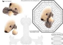 Bedlington Terrier Plate Shaped Card & Stand