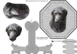 Irish Wolfhound Plate Shaped Card & Stand