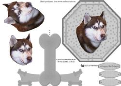 Husky Plate Shaped Card & Stand