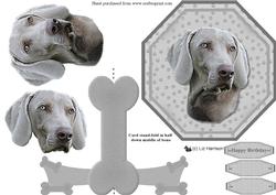 Weimaraner Plate Shaped Card & Stand