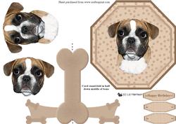 Boxer Puppy Plate Shaped Card & Stand