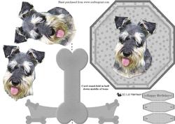 Miniature Schnauzer Plate Shaped Card & Stand