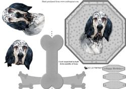 English Setter Plate Shaped Card & Stand