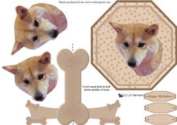 Shiba Inu Plate Shaped Card & Stand