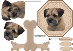 Border Terrier Plate Shaped Card & Stand