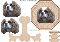 Cavalier King Charles Plate Shaped Card & Stand