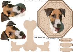 Fox Terrier Smooth Coat Plate Shaped Card & Stand