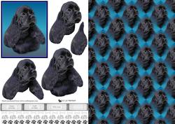 American Cocker Black Spaniel 3D Decoupage with Background