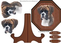 Boxer Dog Plaque & Stand