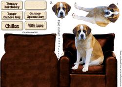 St Bernard Sat in an Armchair