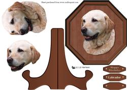 Labrador Retriever,golden,plaque with Stand