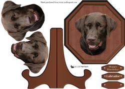 Labrador Retriever,chocolate,plaque & Stand