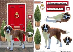 St Bernard with a Red Door