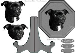 Staffordshire Bull Terrier Plaque & Stand