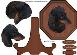 Long Haired Dachshund Plaque & Stand