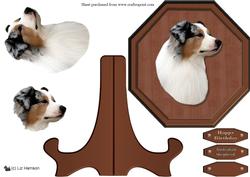 Australian Shepherd Dog Plaque & Stand