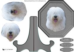 Old English Sheepdog Plaque & Stand