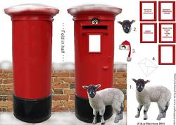 Lamb Christmas Post Box