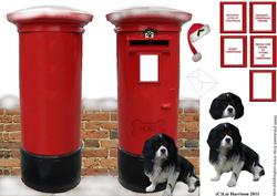 Cavalier King Charles Spaniel Christmas Post Box