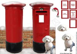 Bichon Frise Christmas Post Box