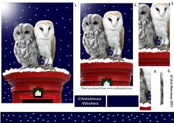 Owls on a Christmas Post Box Pyramid
