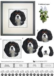 Cavalier King Charles Portrait 3D Decoupage