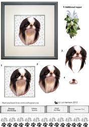 Japanese Chin Portrait 3D Decoupage