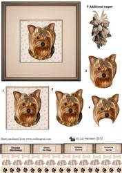 Yorkshire Terrier Portrait 3D Decoupage