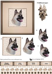 Akita Portrait 3D Decoupage