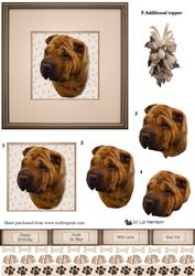 Shar Pei Portrait 3D Decoupage