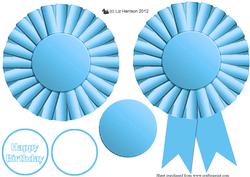 Baby Blue Rosette 3D Decoupage
