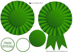 Green Rosette 3D Decoupage