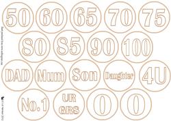 Beige Circle Number & Name Tags