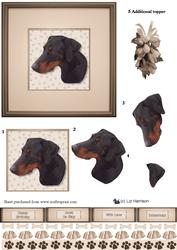 Doberman Portrait 3D Decoupage