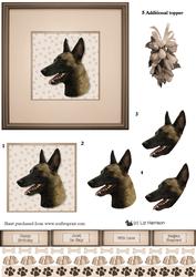 Belgian Shepherd Dog (malinois) Portrait 3D Decoupage