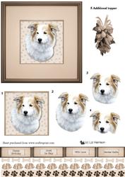 Border Collie Portrait 3D Decoupage