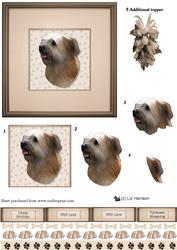 Pyrenean Sheepdog Portrait 3D Decoupage