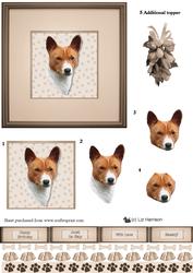 Basenji Portrait 3D Decoupage