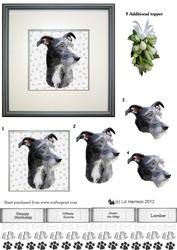Lurcher Portrait 3D Decoupage
