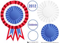 Red, White & Blue Rosette