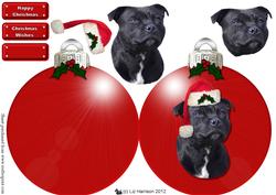Staffordshire Bull Terrier Christmas Bauble