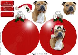 Staffordshire Bull Terrier Christmas Bauble