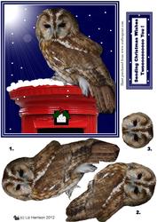 Tawny Owl Postbox 3D Decoupage
