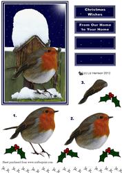 Christmas Robin 3D Decoupage