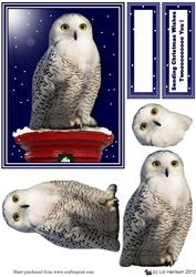 Snowy Owl Post Box 3D Decoupage