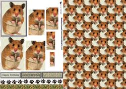 Hamster 3D Decoupage with Background