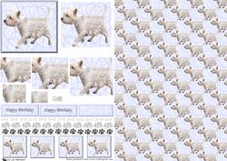 Westie Walking Pyramid with Background