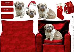 Shih Tzu Christmas Arm Chair